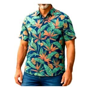 Tommy Bahama Hawaiian Camp Shirt Mens XXL 2XL Multicolor Linen Tencel NEW NWT